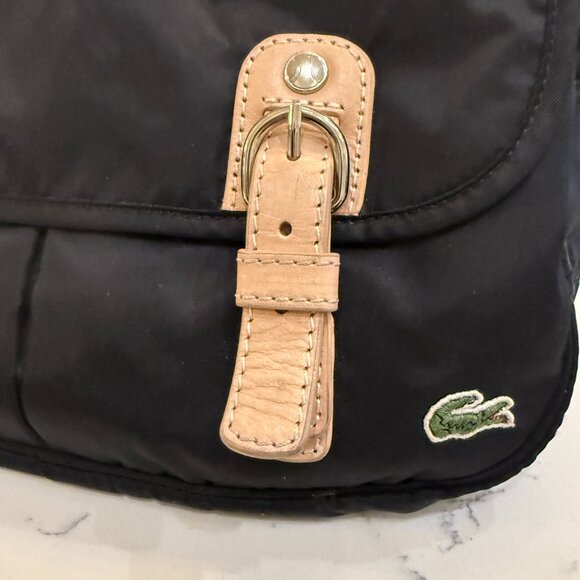 Lacoste Designer Bowling Bag – Small Black + Tan Accents - Picture 4 of 13